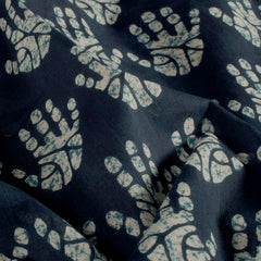 Voile printed Hands Indigo