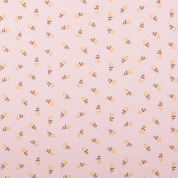 Jersey fabric Flowers Light Pink