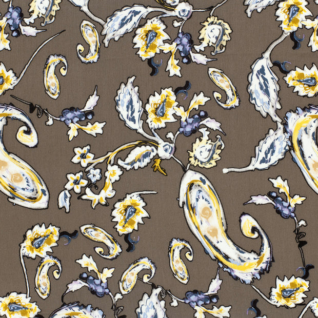 Borken Crepe fabric Taupe Grey matte 