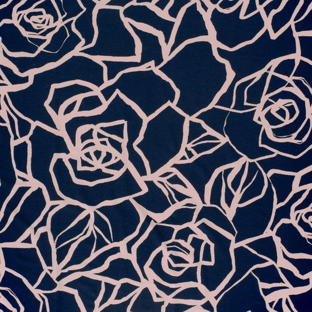 Viscose Vortex Jersey fabric Navy matte 