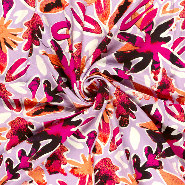 Viscose Poplin fabrik Lila digital bedruckt 