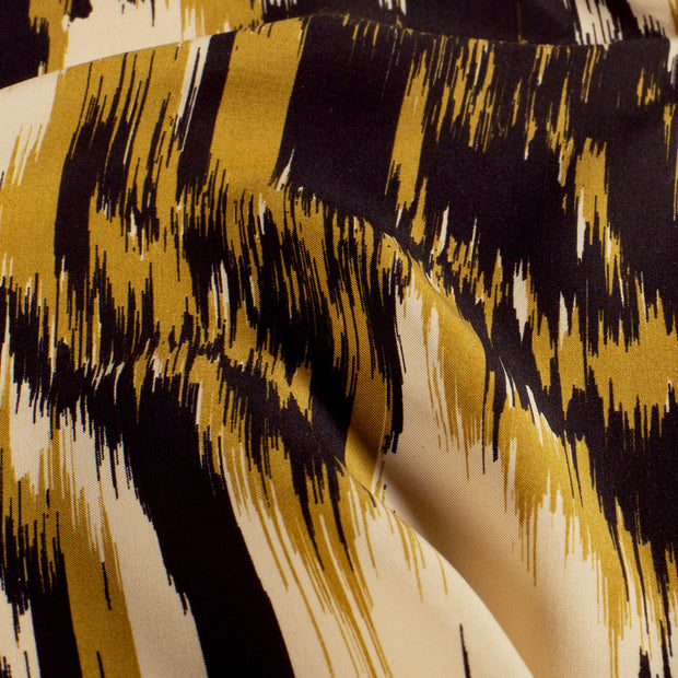 Viscose Poplin fabric Leaves Black