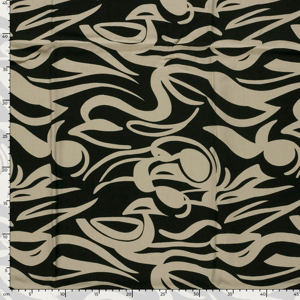 Viscose Twill fabric Abstract Black