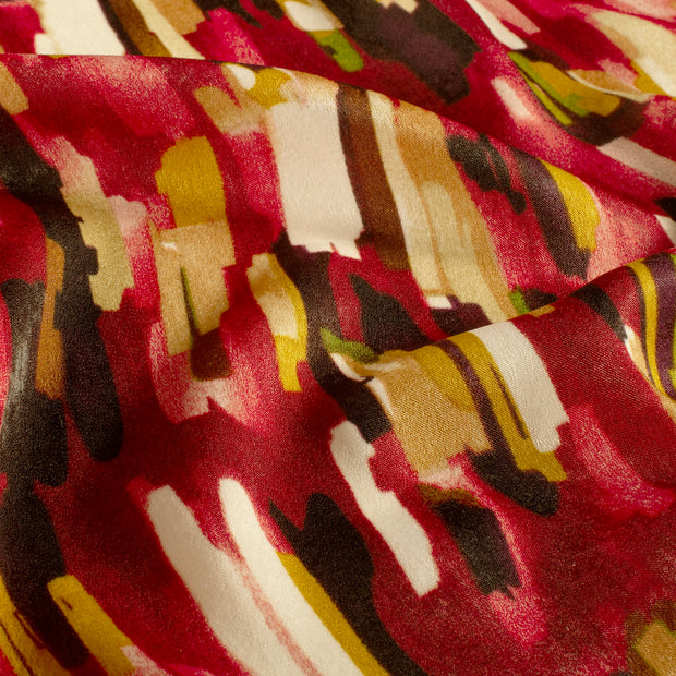 Satin Velvet fabric Abstract Dark Red