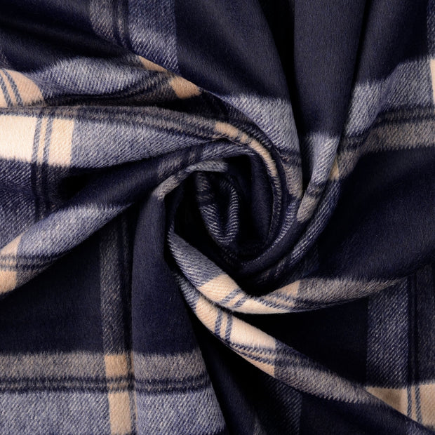 Wool Boucle fabric Navy 