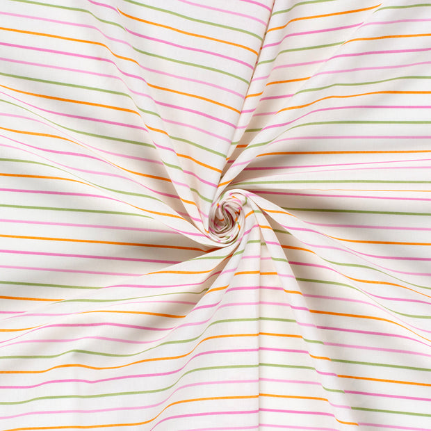 Cotton Poplin fabric Off White printed 