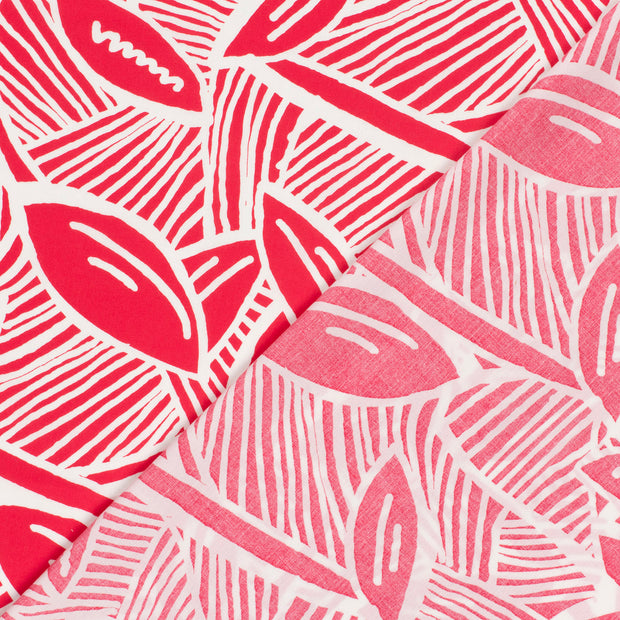 Cotton Satin fabric Leaves printed 