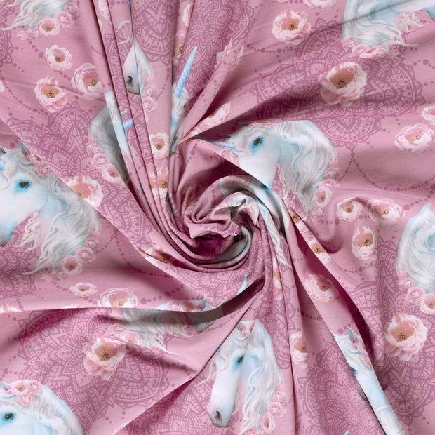 French Terry fabric Old Pink digital printed 