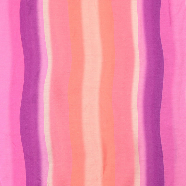Viscose Poplin stof Strepen Roze
