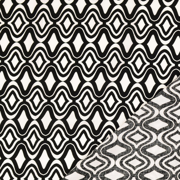 Viscose Poplin fabric Black printed 
