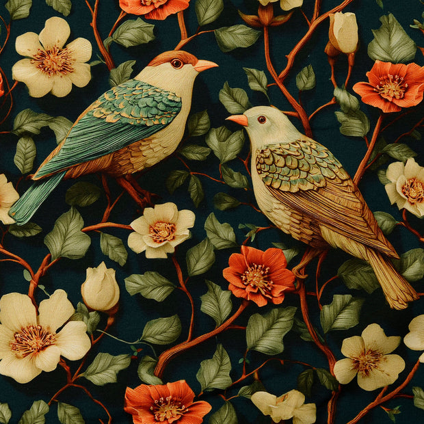French Terry fabric Flowers Multicolor
