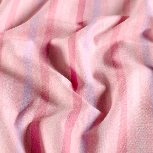 Jersey tissu rayures Vieux rose