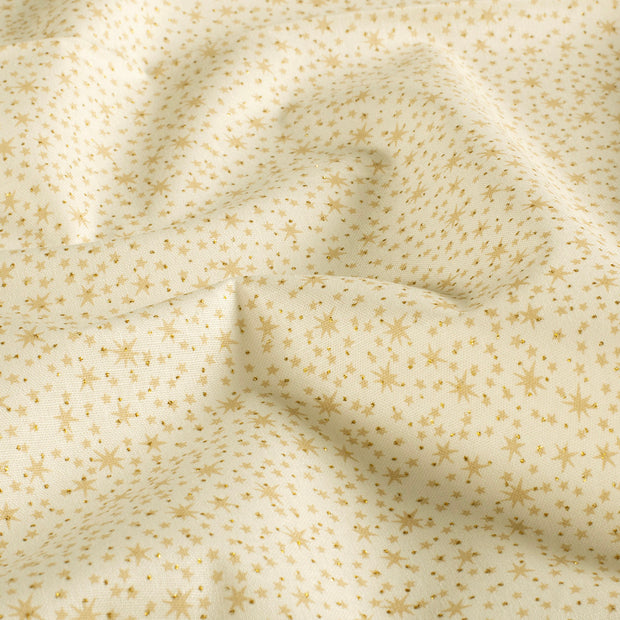 Cotton Poplin fabric Christmas Off White
