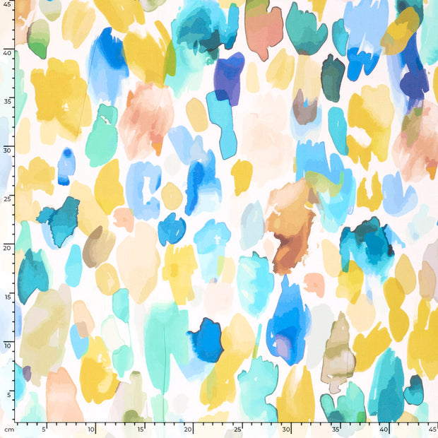 Viscose Poplin fabrik Abstrakt Babyblau