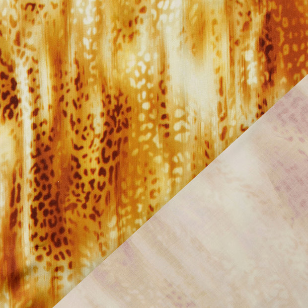 Viscose Satin fabric Brown digital printed 