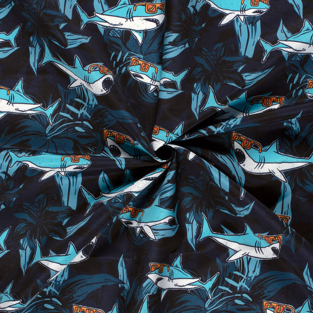 Swimshort water repellent recycled fabric Navy digital printed 
