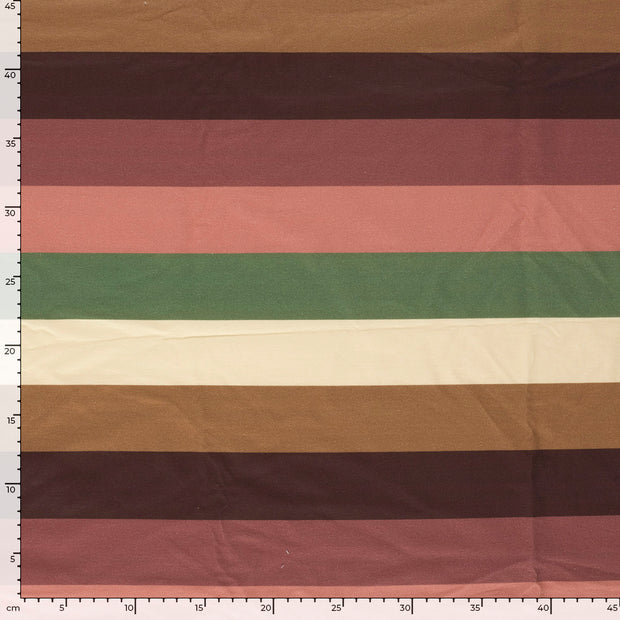 French Terry fabric Stripes Old Pink