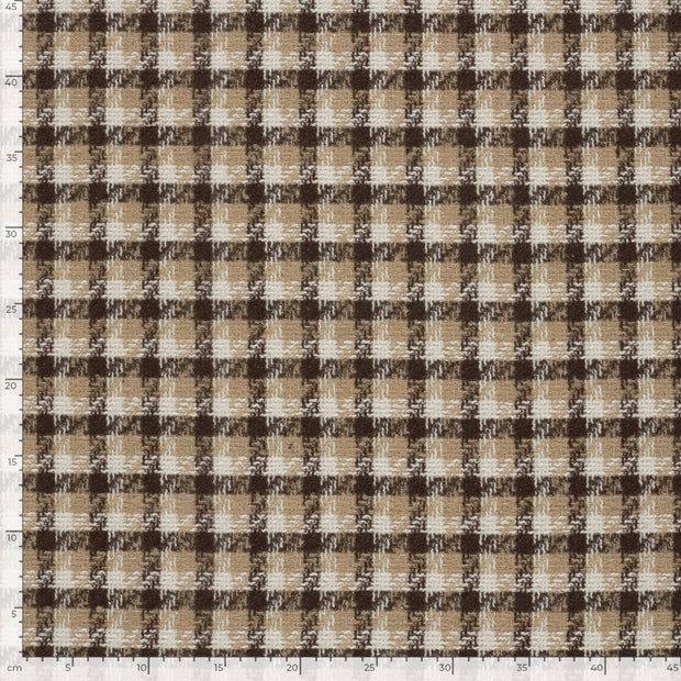 Jacquard fabrik Karo's Dunkelbraun