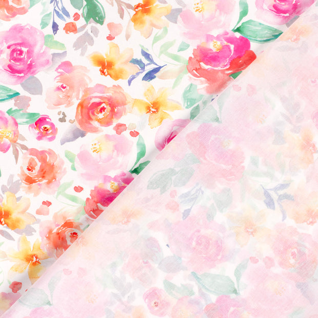 Cotton Poplin fabric Flowers digital printed 