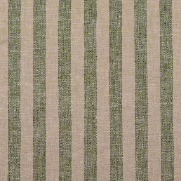 Linen fabric Stripes Forest Green