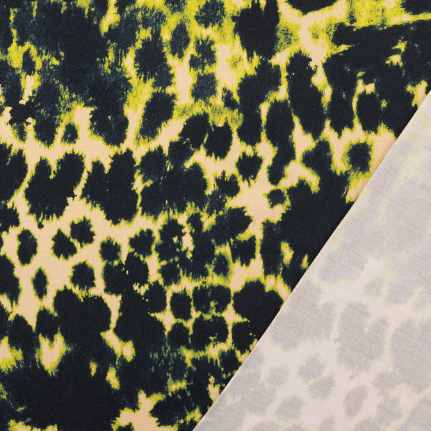 Viscose Satin fabric Green digital printed 