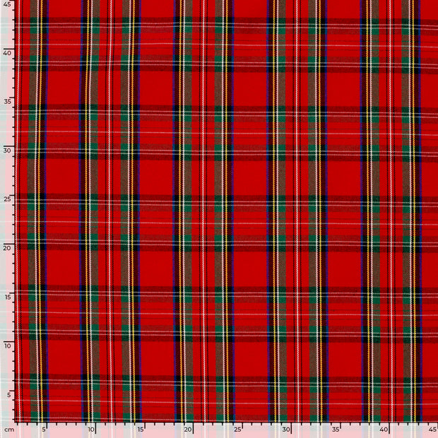 Gabardine fabric Checks Red