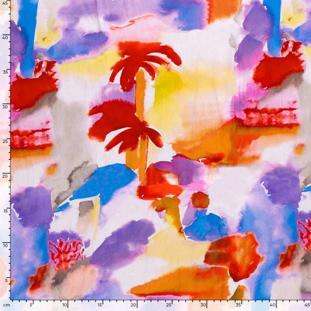 Viscose Satin fabrik Abstrakt Lachsfarbe