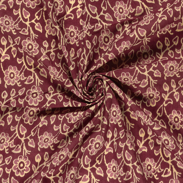 Voile fabric Red printed 