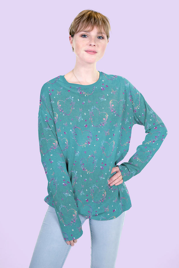 French Terry fabric Dark Mint 
