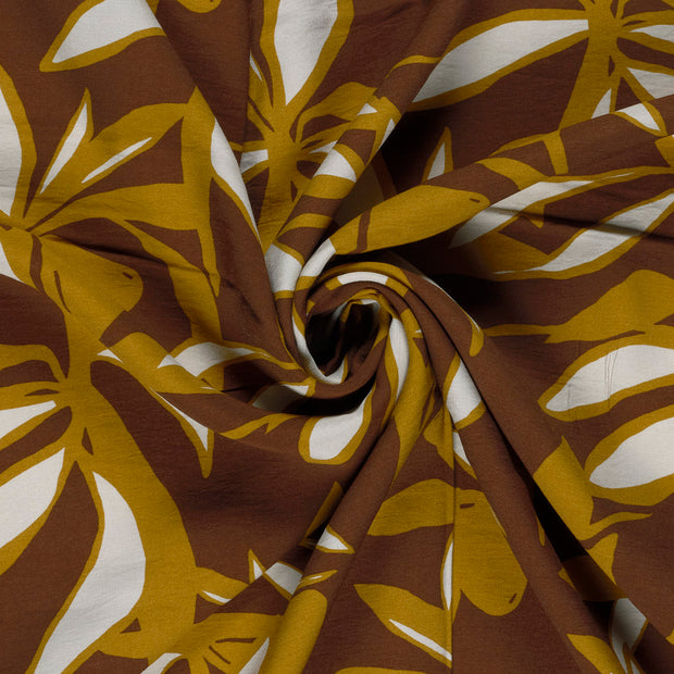 Viscose Nylon Crepe fabrik Braun bedruckt 