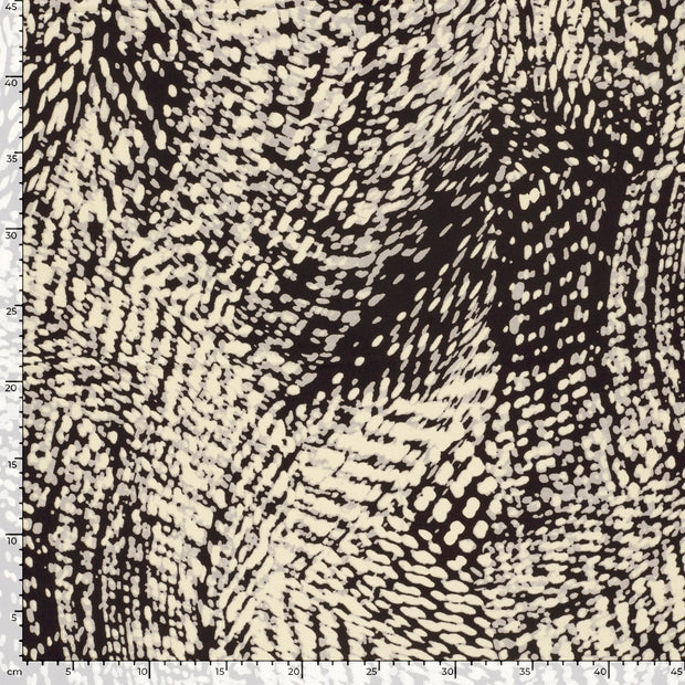 Viscose Vortex Jersey fabric Abstract Black