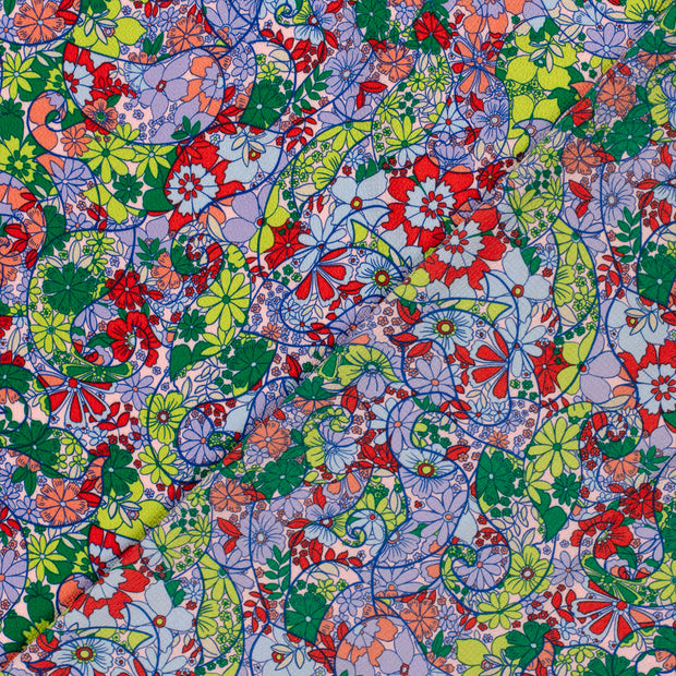Polyester Bubble fabric Flowers printed 