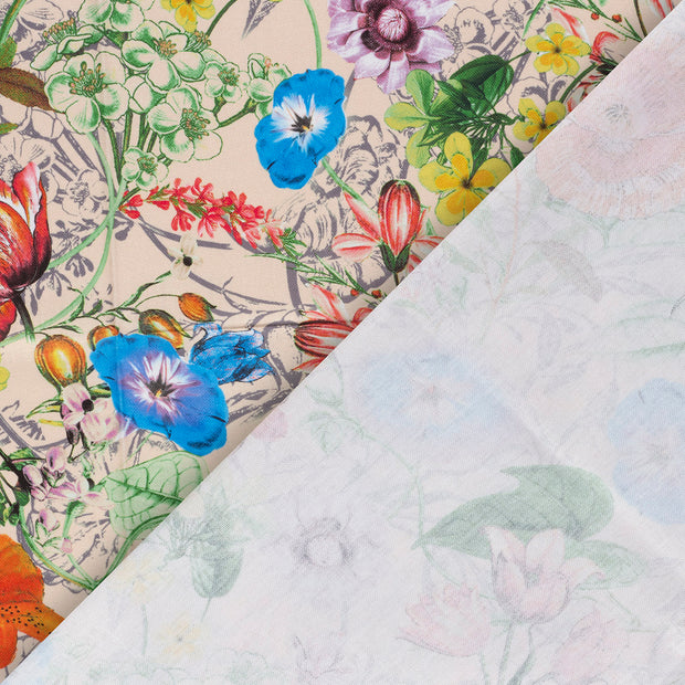 Panama fabric Flowers digital printed 