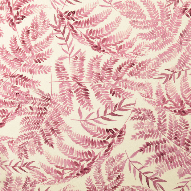 Viscose Crêpe fabric Leaves Bordeaux