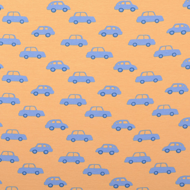Jersey fabric Cars Beige
