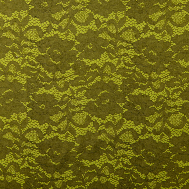 Viscose Satin fabric Flowers Green