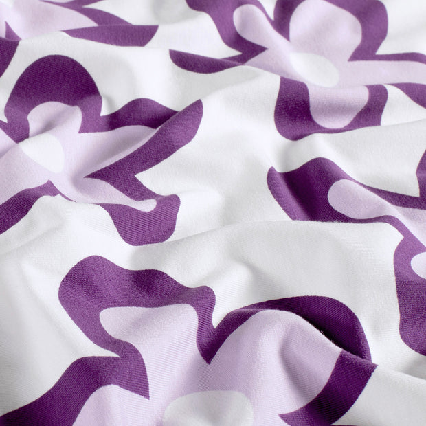 Jersey fabric Flowers Off White