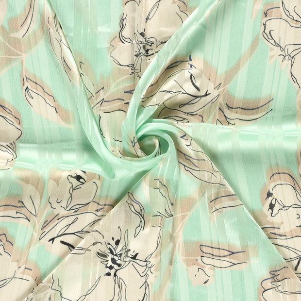 Chiffon fabric Mint printed 
