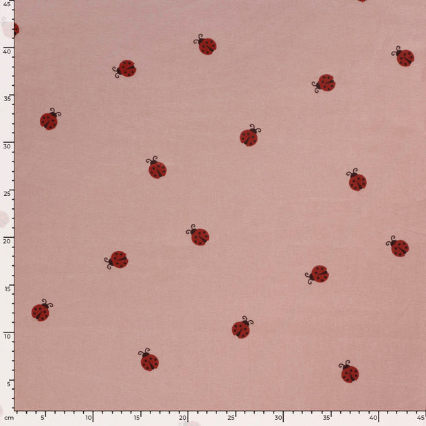 Flannel fabric Ladybugs Pink
