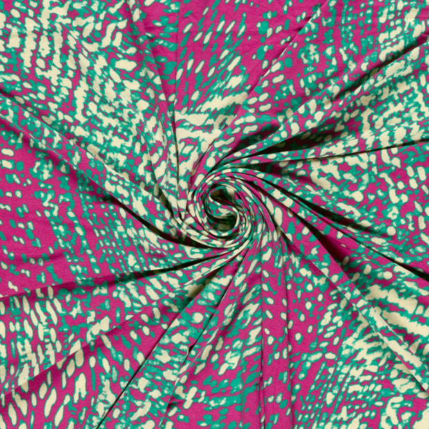 Viscose Vortex Jersey fabric Pink printed 
