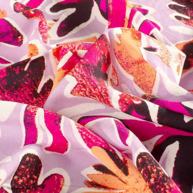 Viscose Poplin fabrik Blumen Lila