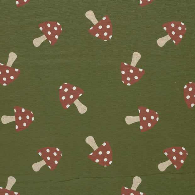 Terry Crepe fabric Dark Green texturized 