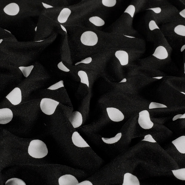 Viscose Vortex Jersey fabrik Punkte Schwarz