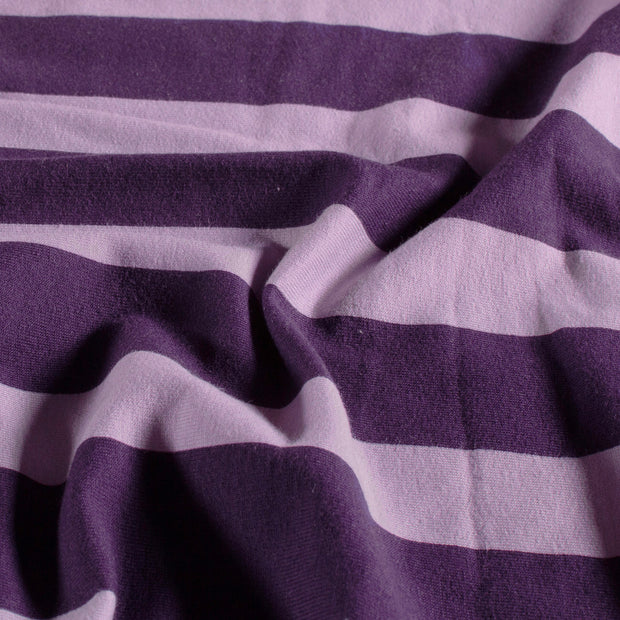 French Terry fabric Stripes Lila