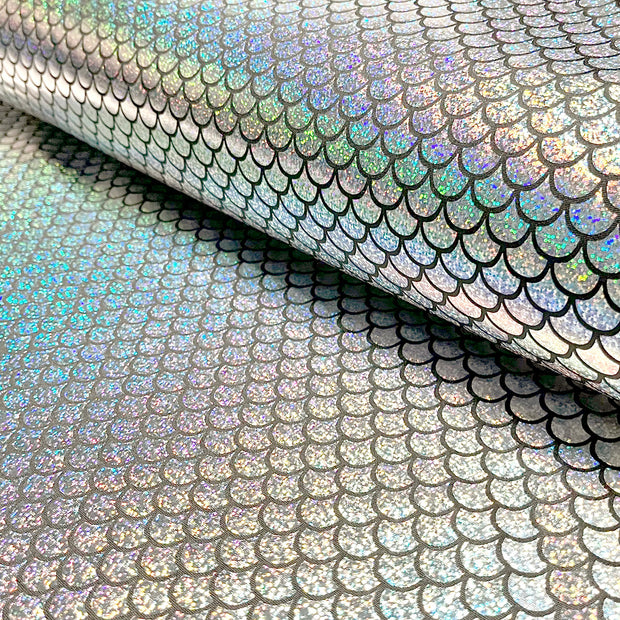 Lamé fabric Mermaid Silver