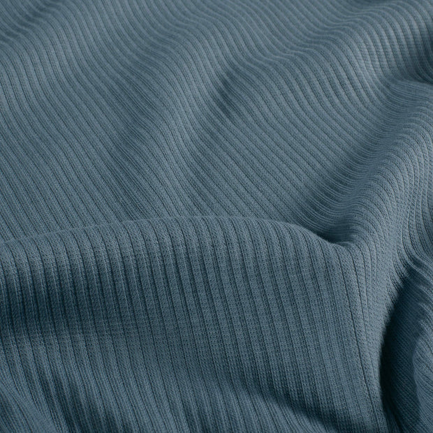 Rib Jersey fabrik Uni Stahlblau