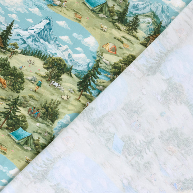 Jersey fabric Aqua Multicolor
