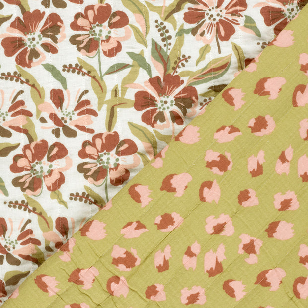 Muslin bounded fabric Leopards printed 