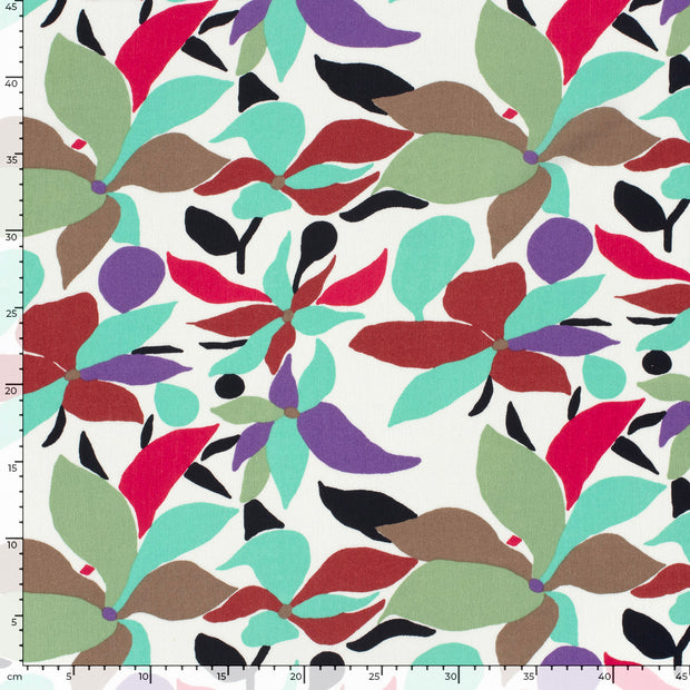 Borken Crepe fabric Abstract Optical White