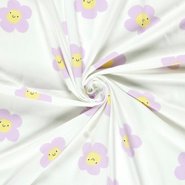 Jersey fabric Off White printed 